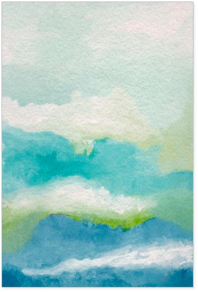 Blue Waves Abstract A  11x14