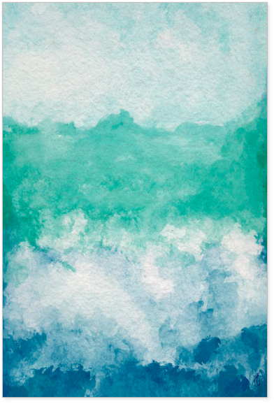 Blue Waves Abstract B  11x14