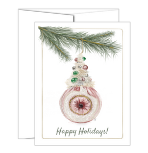 Vintage Ornament Card - Blush + Tree 2