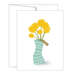 Get Well Soon (Yellow Flowers In Funky Vase)