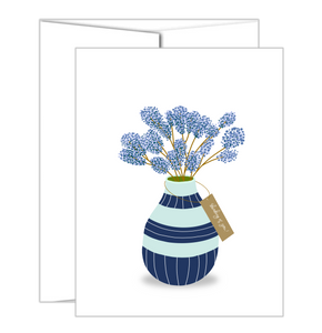 "Thinking Of You"  -Funky Vase With Blue Flowers.png