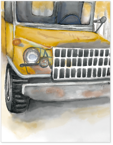 Vintage Yellow Truck  8x10