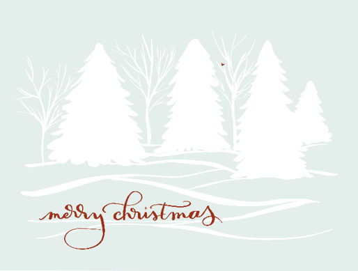 White Trees  (mint background)