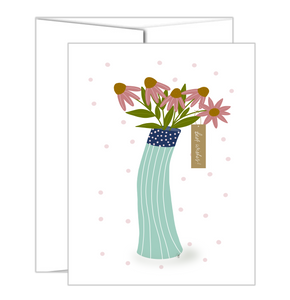 "Best Wishes"  -Funky Vase With Coneflower