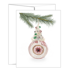 Vintage Ornament Card - Blush + Tree 3