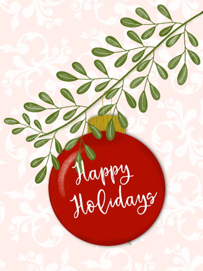 Happy Holidays  (Red Ornament)