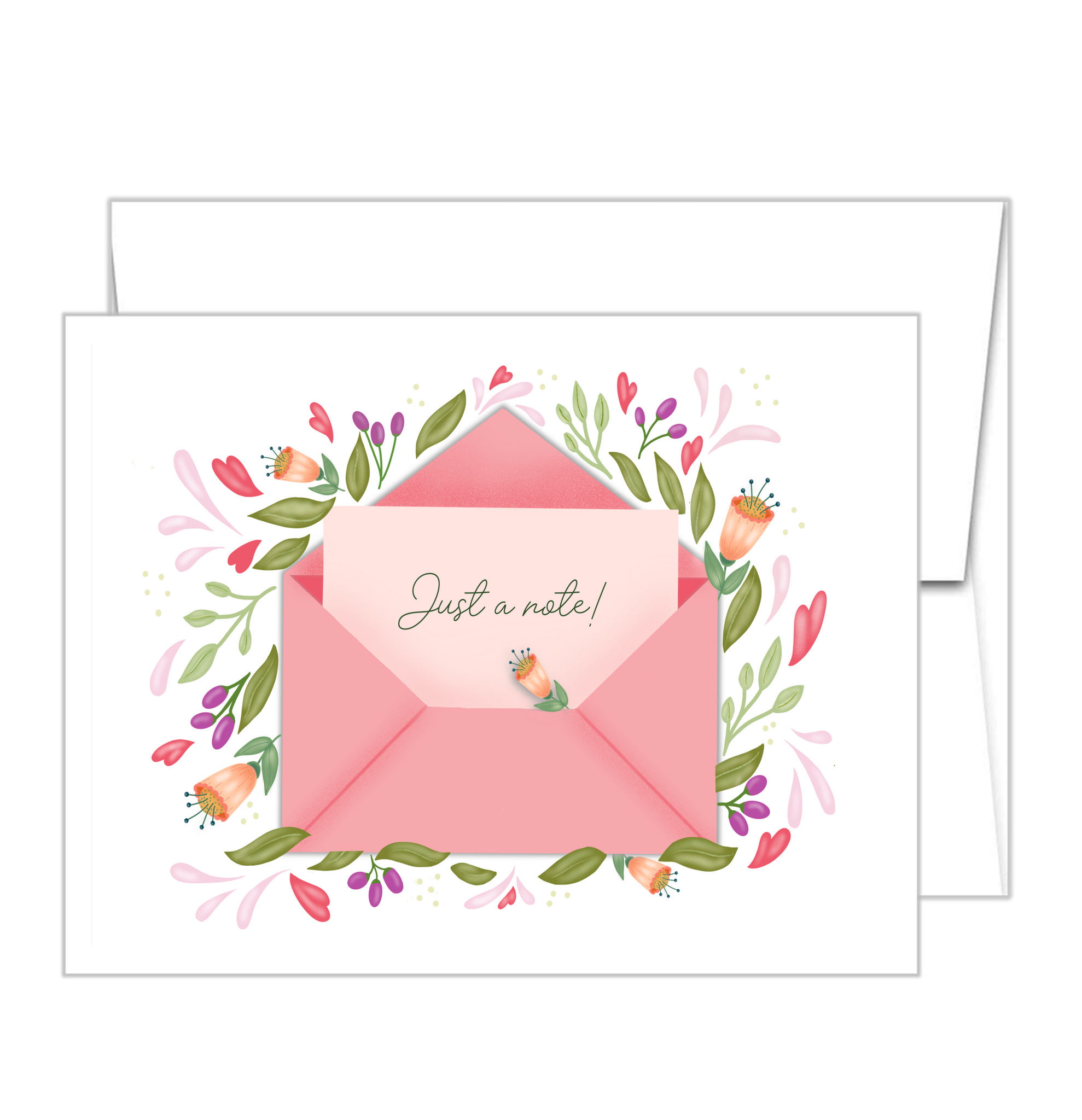 "Just A Note" -On Pink Envelope