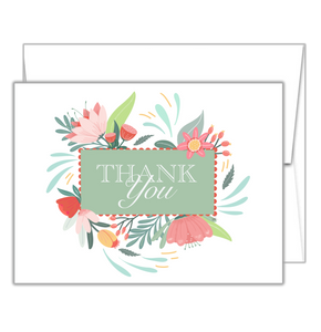 Thank You Card  (green coral)