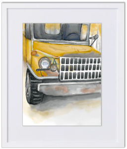 Vintage Yellow Truck  8x10