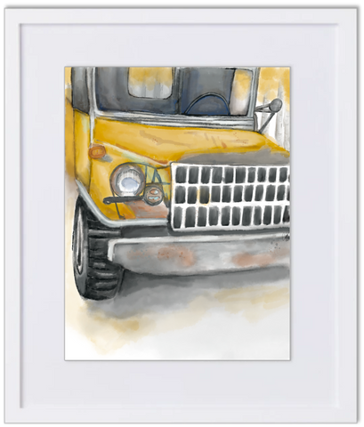 Vintage Yellow Truck  8x10
